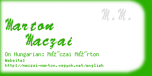 marton maczai business card